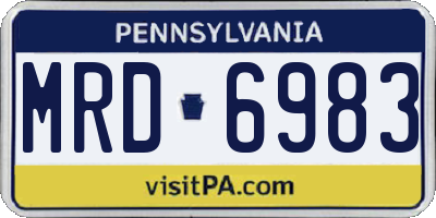 PA license plate MRD6983