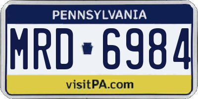 PA license plate MRD6984