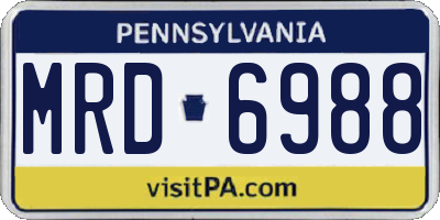 PA license plate MRD6988