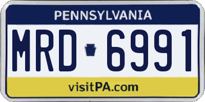 PA license plate MRD6991