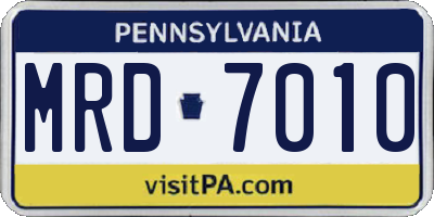 PA license plate MRD7010