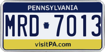 PA license plate MRD7013