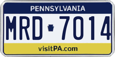 PA license plate MRD7014