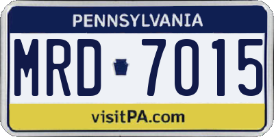 PA license plate MRD7015
