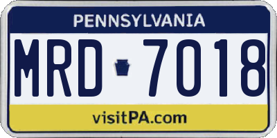 PA license plate MRD7018