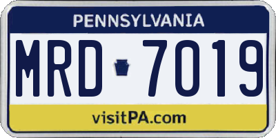 PA license plate MRD7019