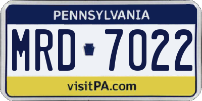PA license plate MRD7022