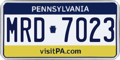 PA license plate MRD7023