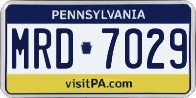 PA license plate MRD7029