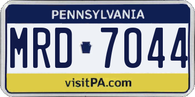 PA license plate MRD7044