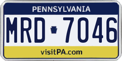 PA license plate MRD7046