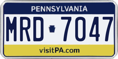 PA license plate MRD7047