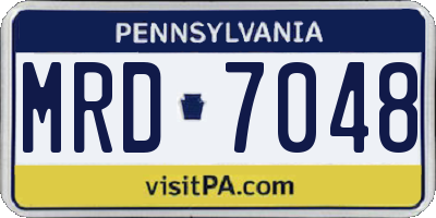 PA license plate MRD7048