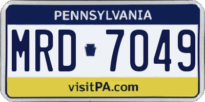 PA license plate MRD7049