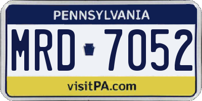 PA license plate MRD7052
