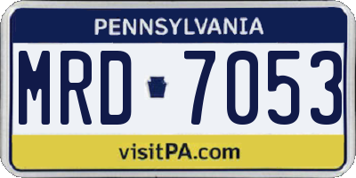 PA license plate MRD7053
