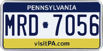 PA license plate MRD7056