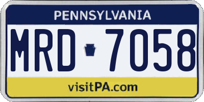 PA license plate MRD7058