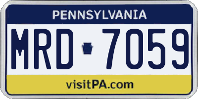 PA license plate MRD7059