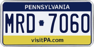 PA license plate MRD7060
