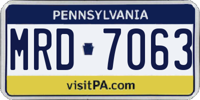 PA license plate MRD7063