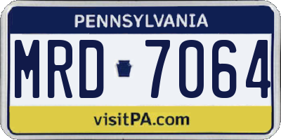 PA license plate MRD7064
