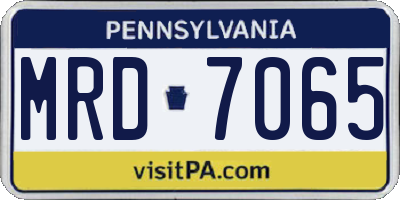 PA license plate MRD7065