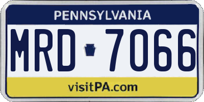 PA license plate MRD7066