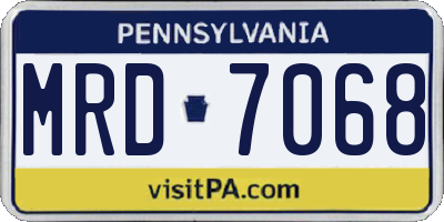 PA license plate MRD7068