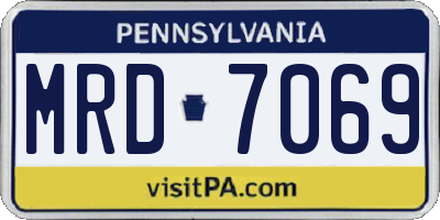 PA license plate MRD7069