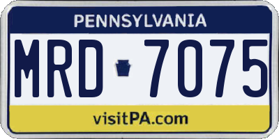 PA license plate MRD7075