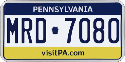 PA license plate MRD7080