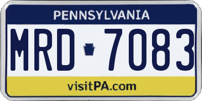 PA license plate MRD7083