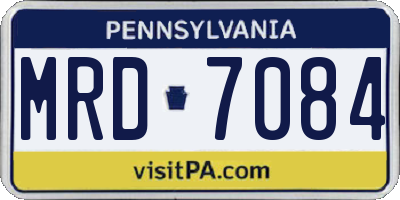 PA license plate MRD7084