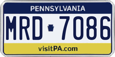 PA license plate MRD7086