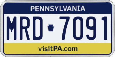 PA license plate MRD7091