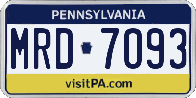 PA license plate MRD7093
