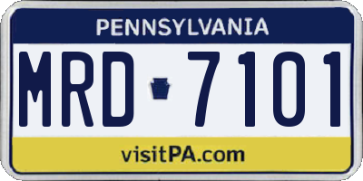 PA license plate MRD7101