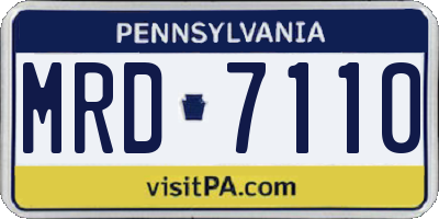 PA license plate MRD7110