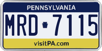 PA license plate MRD7115