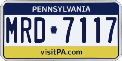 PA license plate MRD7117