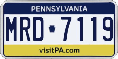 PA license plate MRD7119
