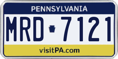 PA license plate MRD7121