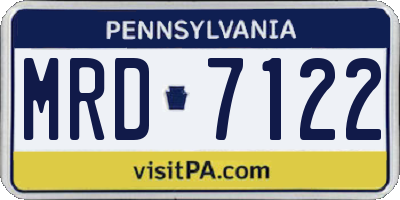 PA license plate MRD7122