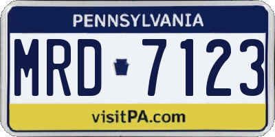 PA license plate MRD7123