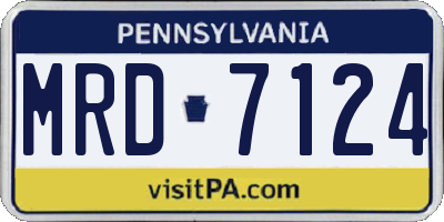 PA license plate MRD7124