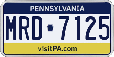 PA license plate MRD7125