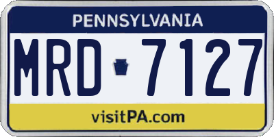 PA license plate MRD7127