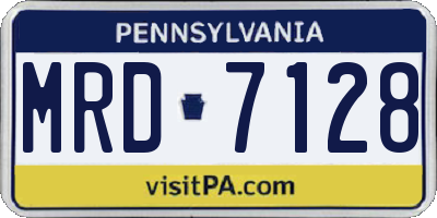 PA license plate MRD7128