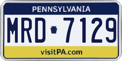 PA license plate MRD7129